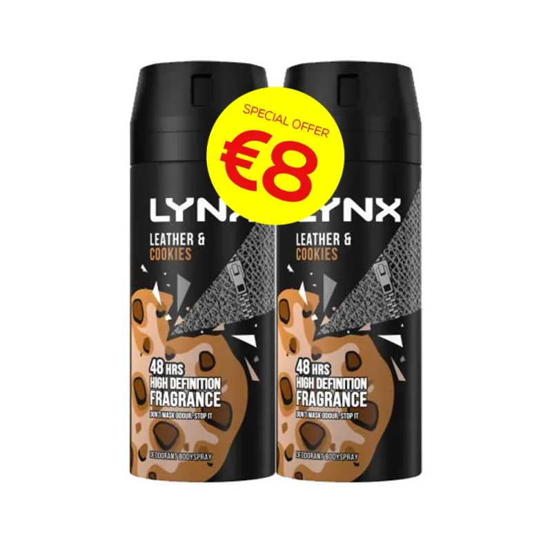 LYNX LEATHER & COOKIES DEODRANT*** twin pk