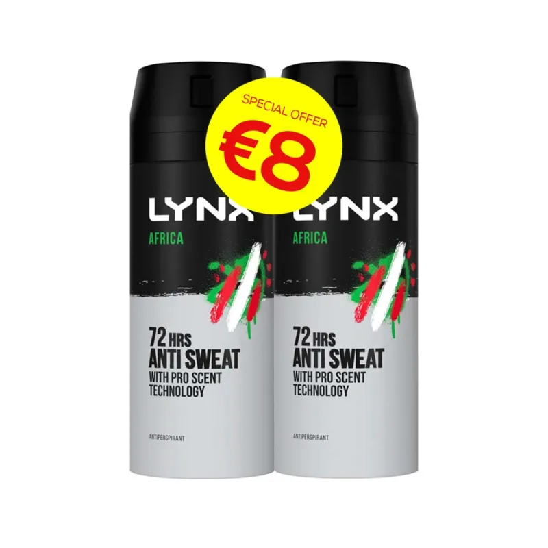 LYNX AFRICA A/P 150ml***twin pk