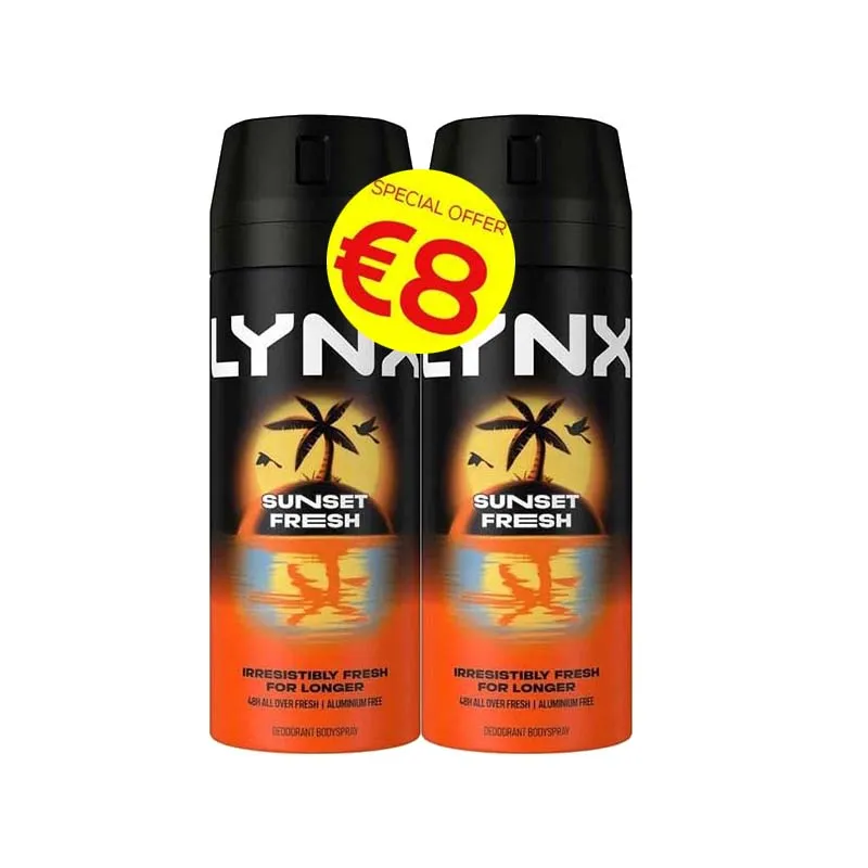 LYNX SUNSET DEODRANT 150ml twin pk