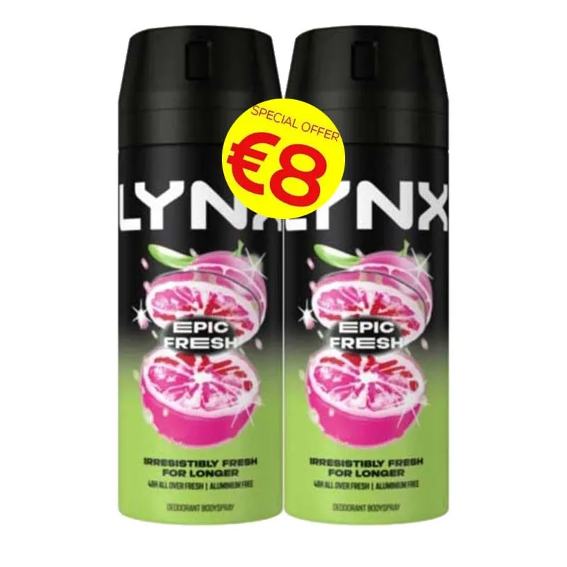 LYNX EPIC DEODRANT 150ml twin pk