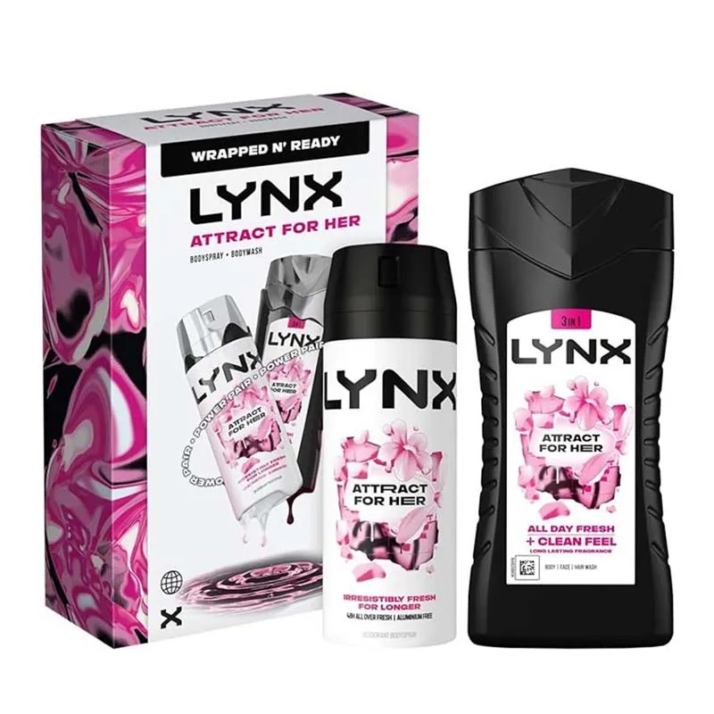 LYNX ATTRACT FOR HER 2pce SET DEO & BODYWASH x 6