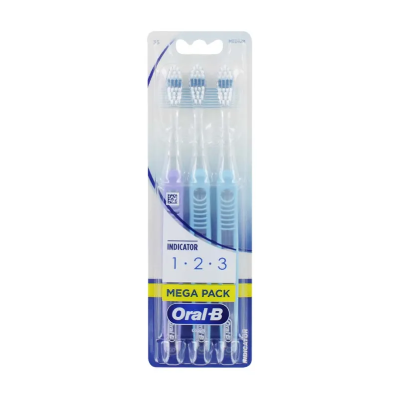 ORAL B TRIO INDICATOR 35 MEDIUM TOOTHBRUSH  x6