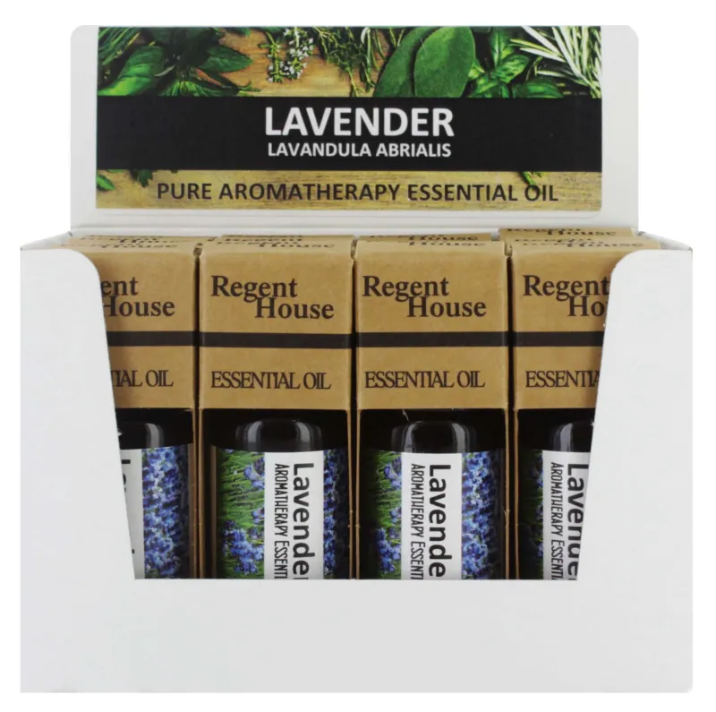 REGENT HOUSE LAVENDER AROMATHERAPY OIL DISPLAY x 12