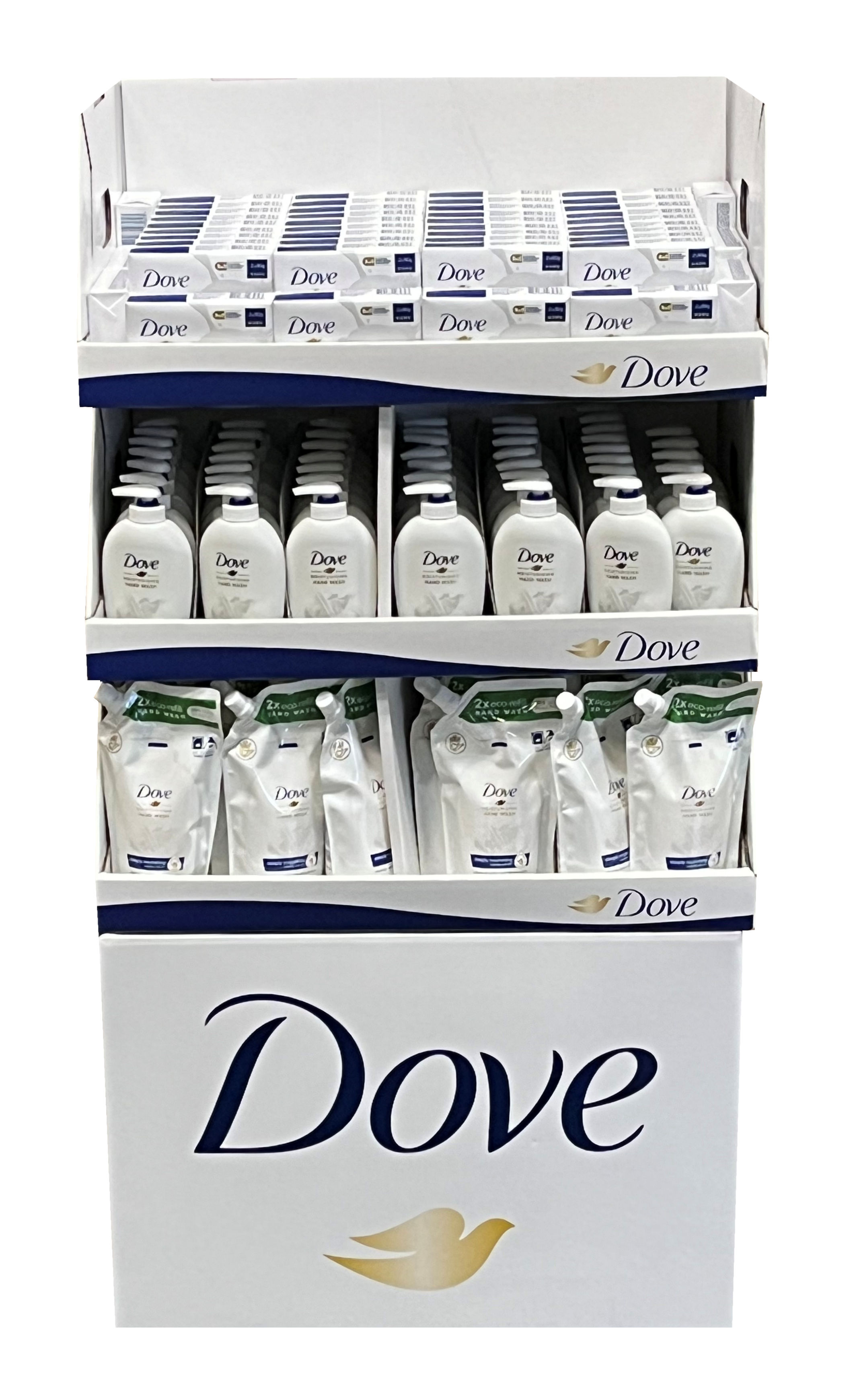 DOVE MIXED DISPLAY (62xsoap,48xpump soap&36xrefill soap)