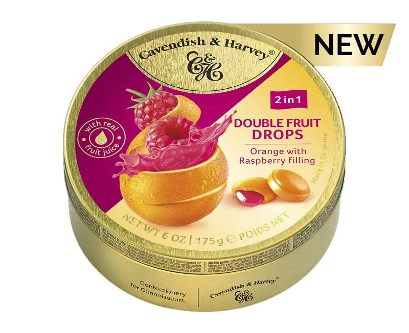 CAVENDISH & HARVEY ORANGE FILLED WITH RASPBERRY 175g x 9