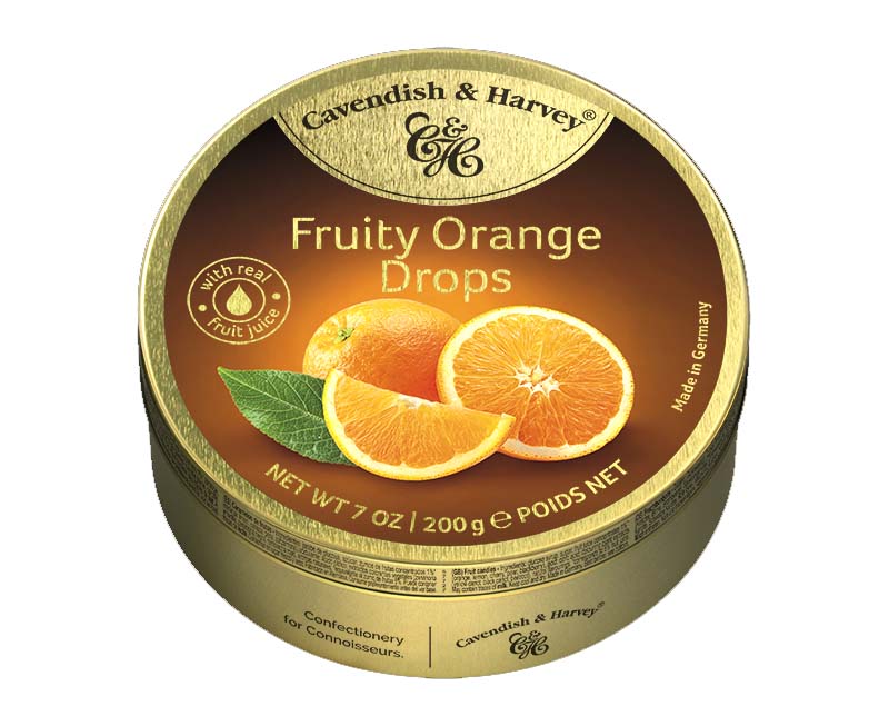 CAVENDISH & HARVEY FRUITY ORANGE DROPS 200g x 9