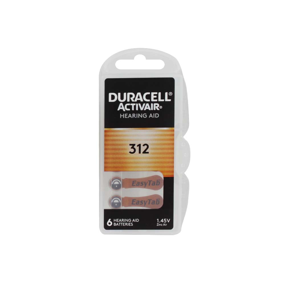DURACELL HEARING AID 312 BATTERIES 6s