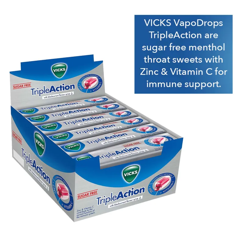 VICKS DROPS BLACKCURRANTx24