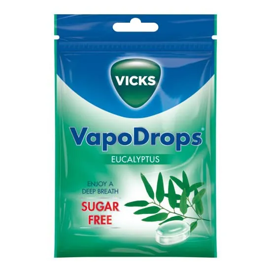 VICKS VAPODROPS EUCALYPTUS SUGAR FREE 72g