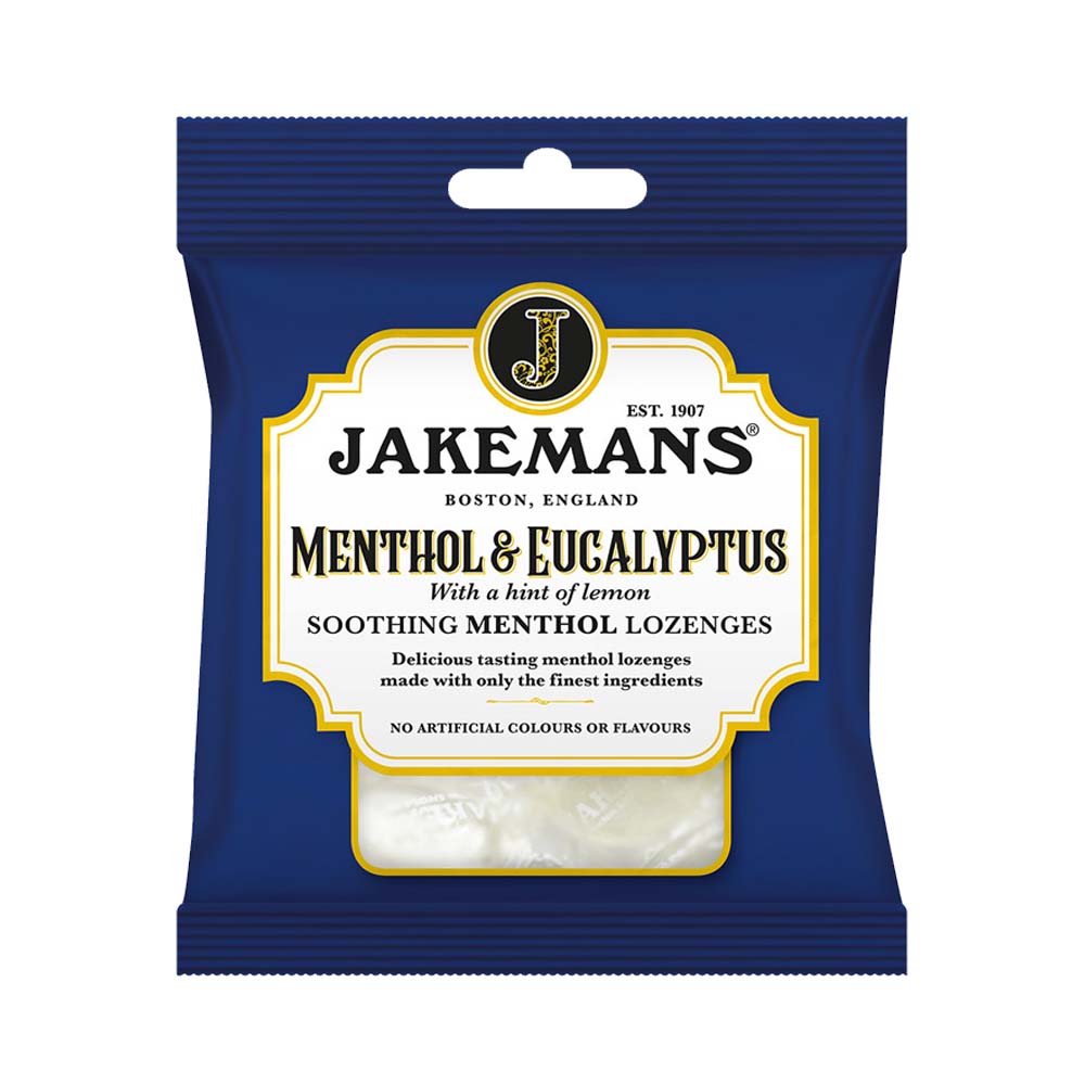 JAKEMANS MENTHOL & EUCALYPTUS 73g BAGS x12