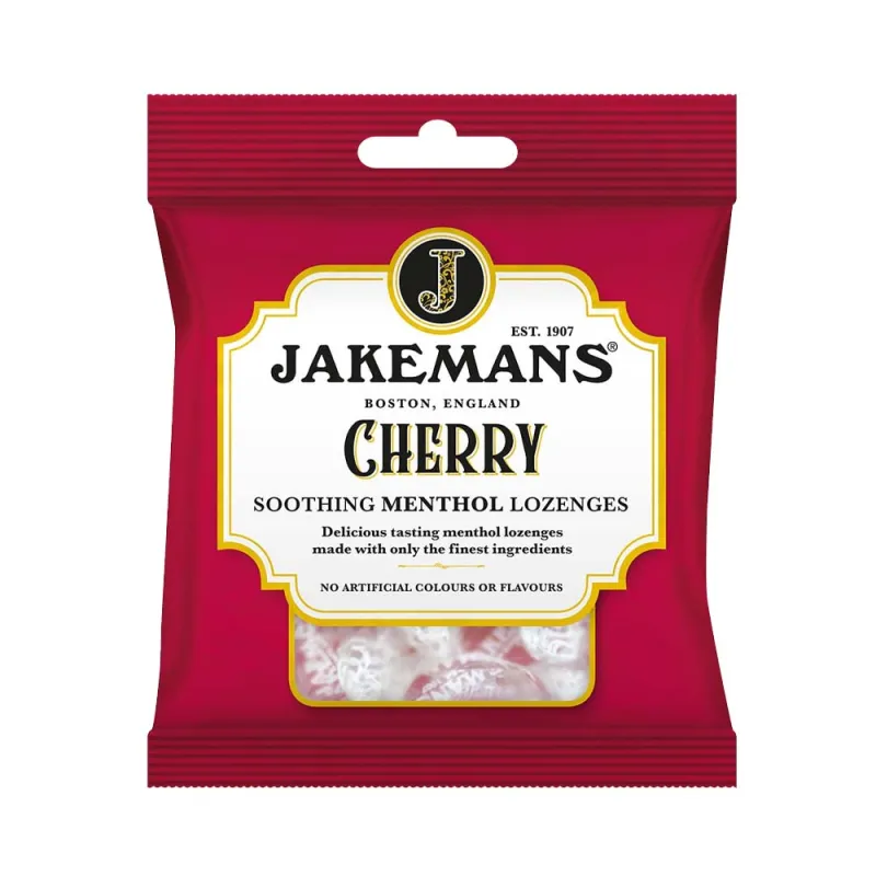 JAKEMANS CHERRY MENTHOL 73g BAGS x12