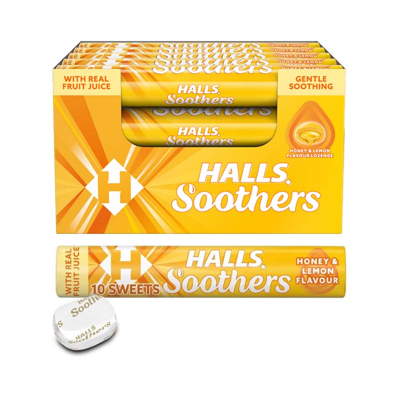 HALLS SOOTHERS  HONEY LEMON x 20