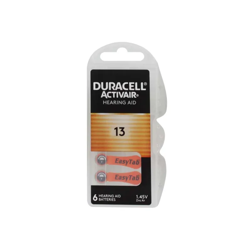 DURACELL HEARING AID 13 BATTERIES 6s