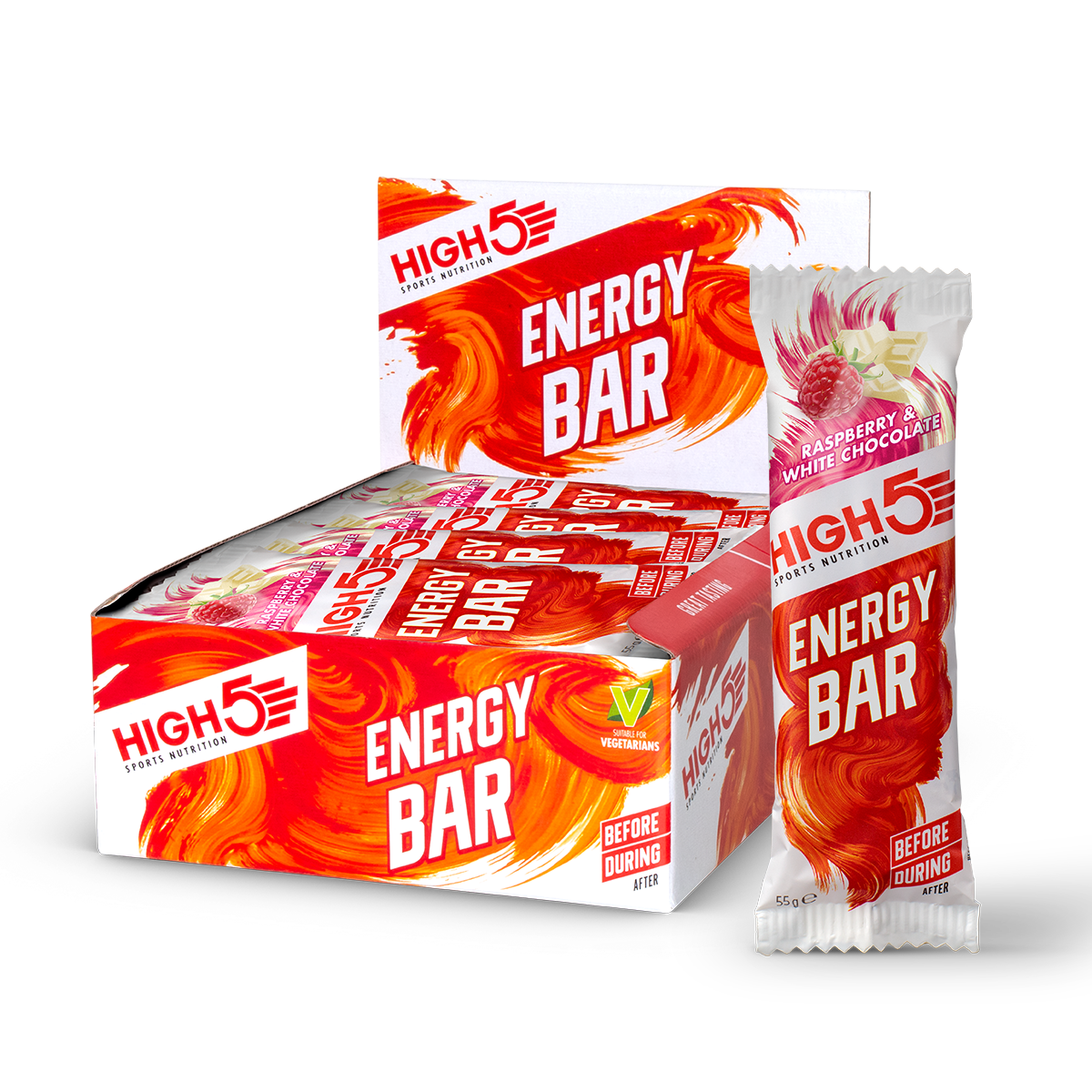 HIGH 5 ENERGY BAR RASPBERRY WHITE CHOCOLATE x12 8/24