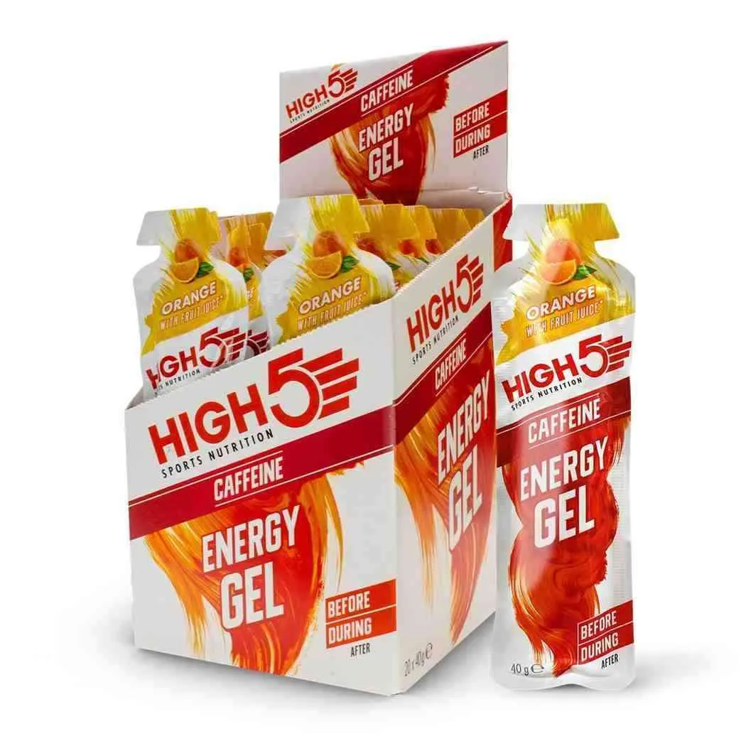 HIGH 5 ENERGY GEL CAFFEINE 40g ORANGE x20