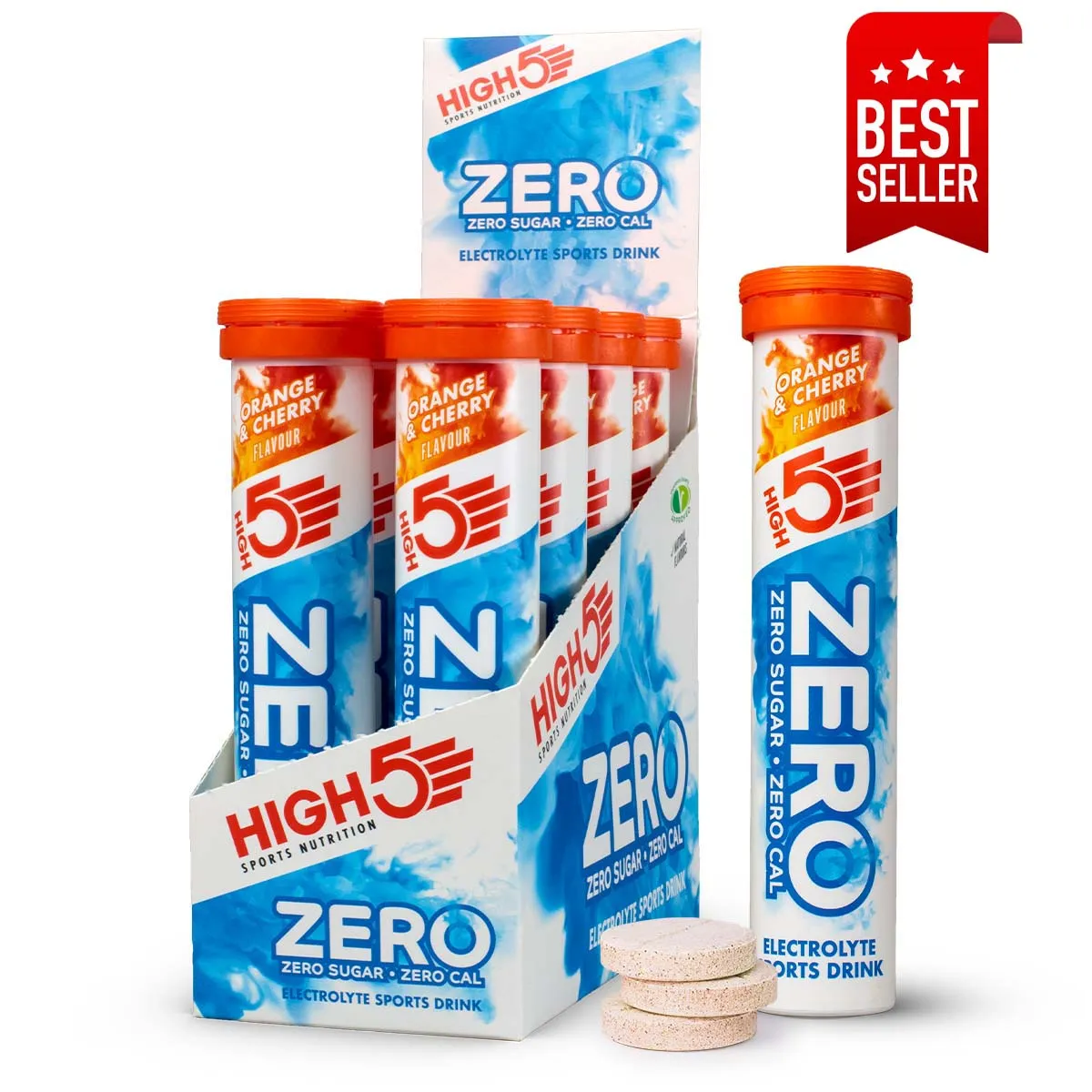 HIGH 5 ZERO SALTS TUBE ORANGE & CHERRY x8 ELECTROLYTE SPORTS DRINK