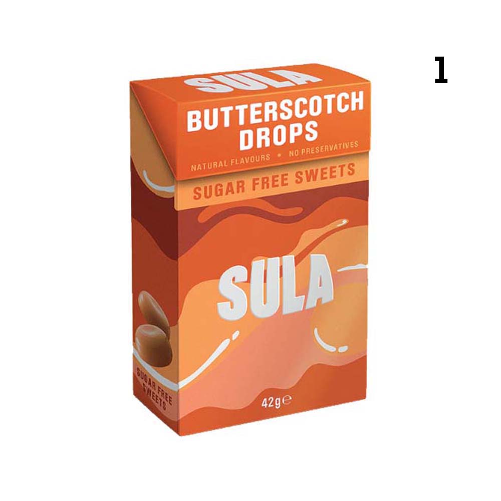 SULA SUGAR FREE BUTTERSCOTCH SWEETS x14