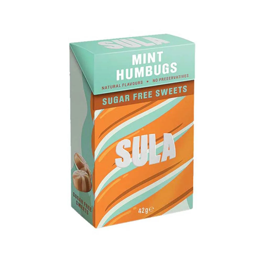 SULA SUGAR FREE MINT HUMBUGS SWEETS x14