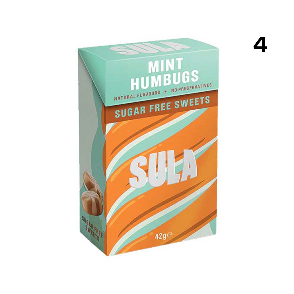 SULA SUGAR FREE MINT HUMBUGS SWEETS x14