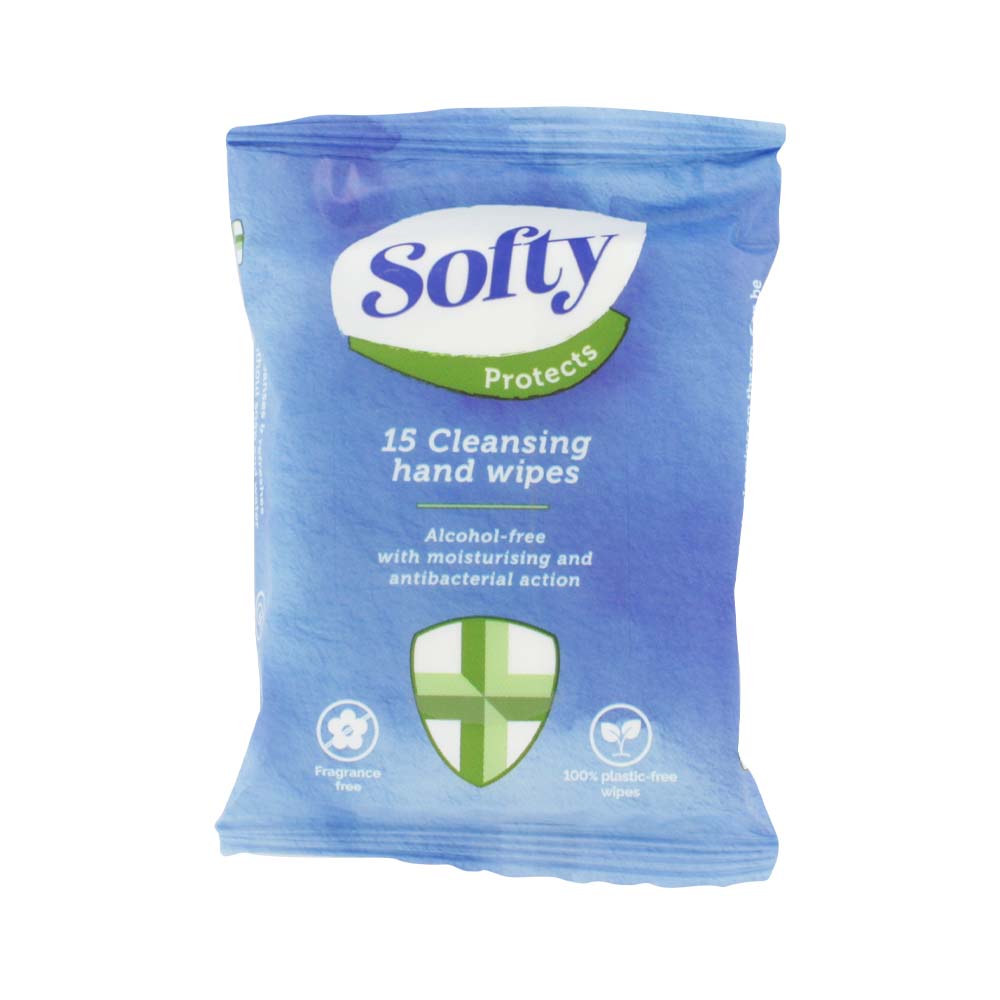 SOFTY PROTECTS CLEANSING HAND WIPES x 24
