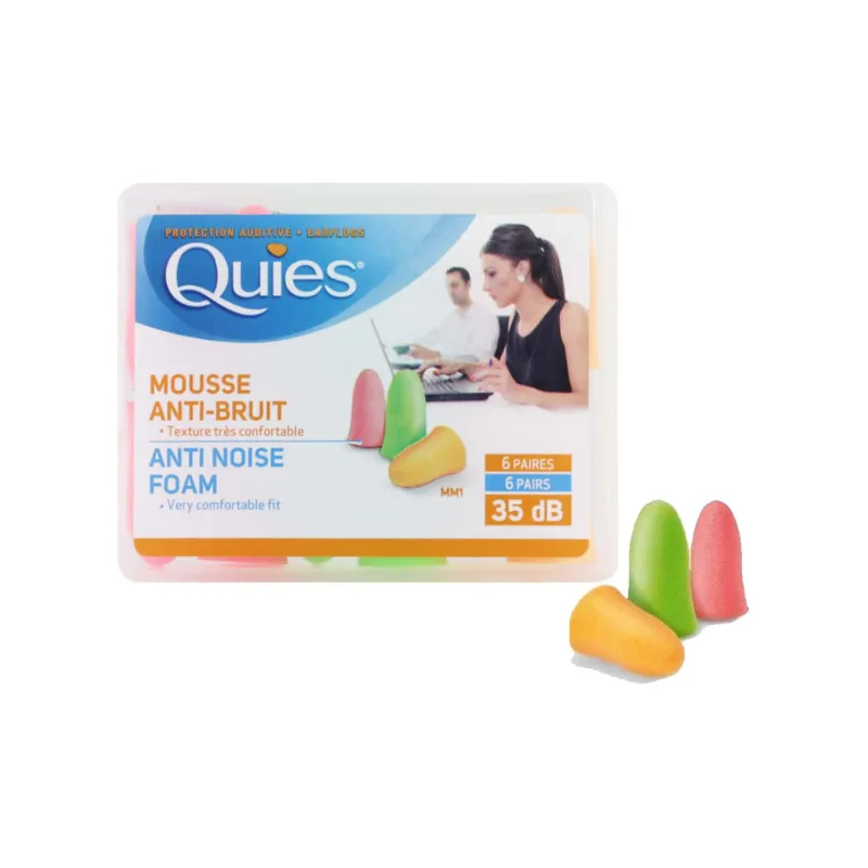 QUIES FOAM EAR PLUGS (6 PAIRS)