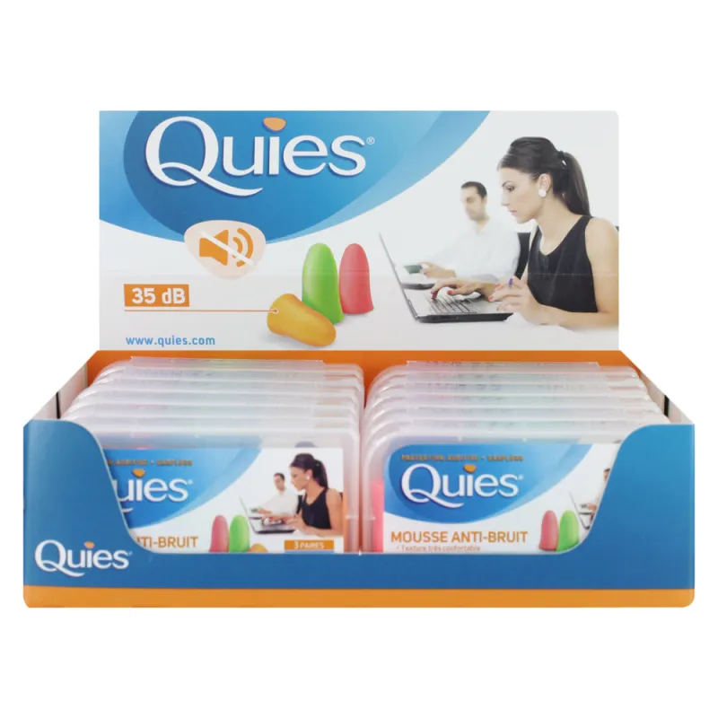 QUIES FOAM EAR PLUGS (3 PAIRS) X 12