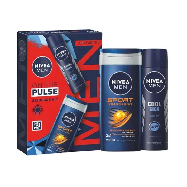 NIVEA ON THE PULSE 2pce GIFT SET MENS