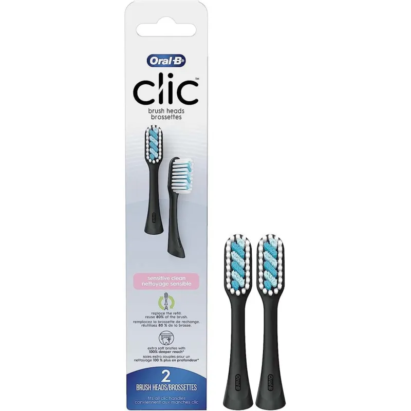 ORAL B CLIC 2 T/BRUSH HEADS SENS CLEAN