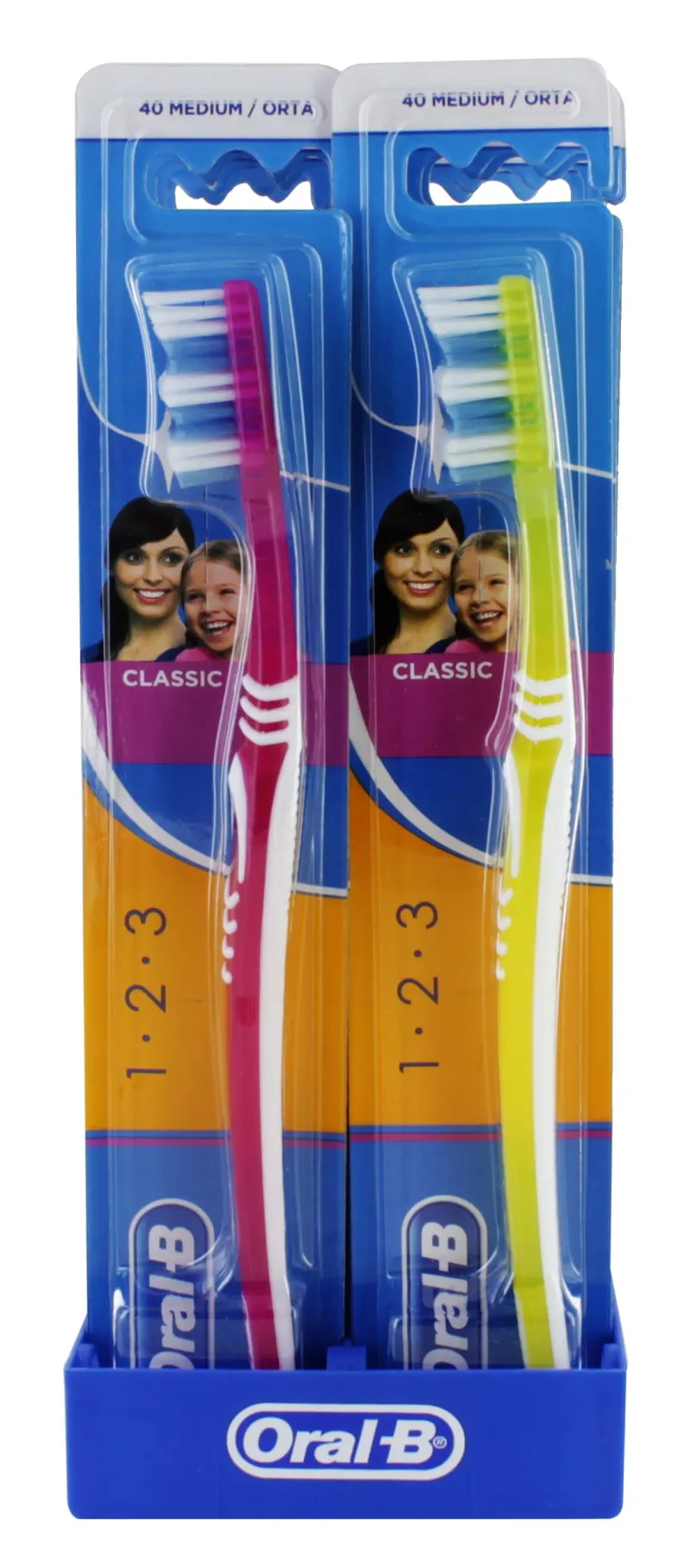 ORAL B CLASSIC MEDIUM 40 TOOTHBRUSH x12