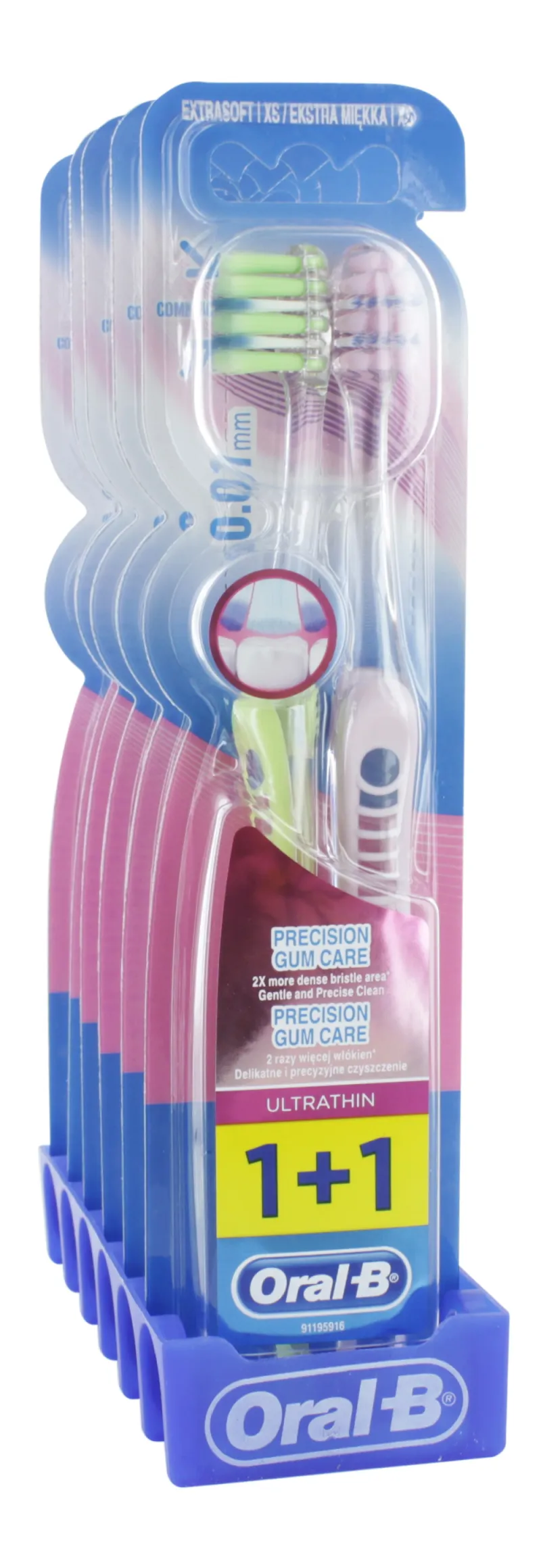 ORAL B PRECISION GUM CARE 1+1 TOOTHBRUSH x6