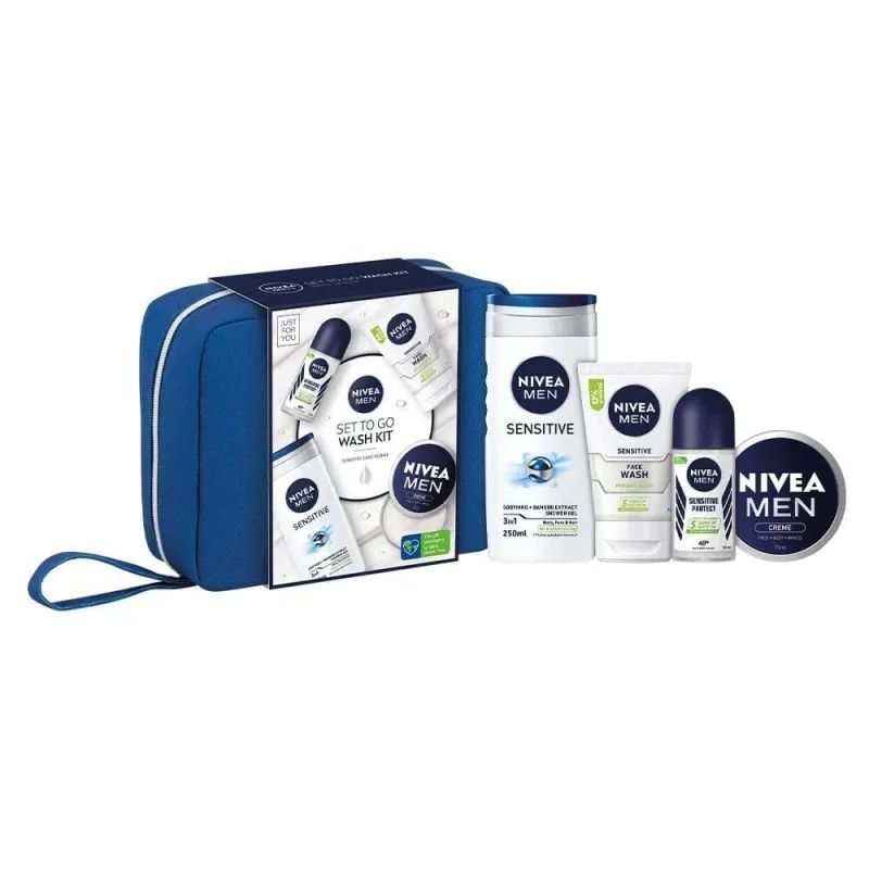 NIVEA MEN SET TO GO WASH BAG SET 5pce
