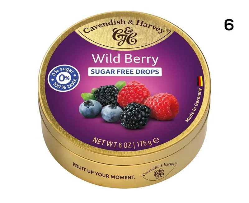 CAVENDISH & HARVEY SUGAR FREE WILD BERRY DROPS 175g x 9