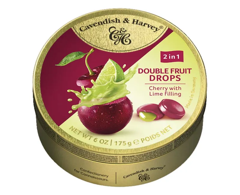 CAVENDISH & HARVEY CHERRY WITH LIME FILLED DROPS 175g x 9