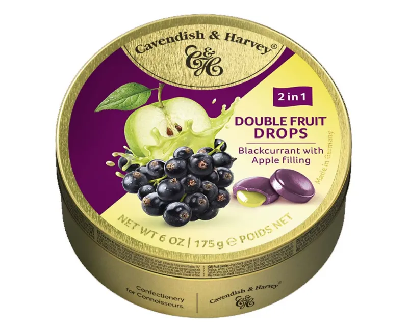 CAVENDISH & HARVEY BLACKCURRANT WITH APPLE FILLED DROPS 175g x 9