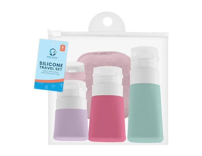 TRA11764OB SILICONE  TRAVEL BOTTLE SET 5pce
