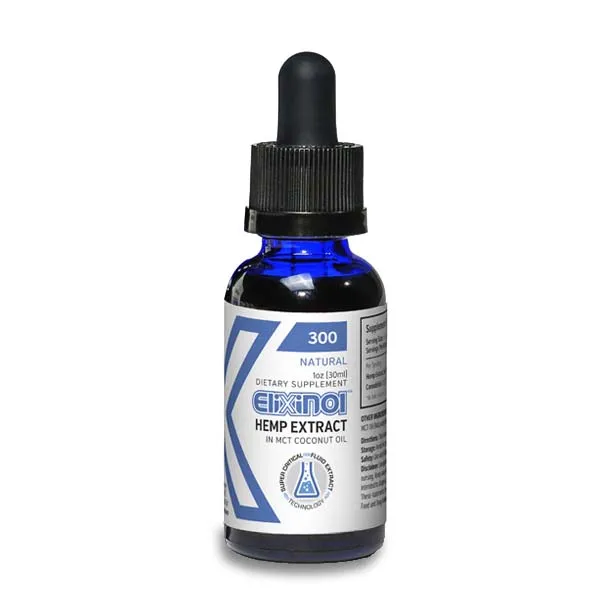 ELIXINOL Tincture - Hemp Oil Drops CBD 300mg 30ml natural flavour