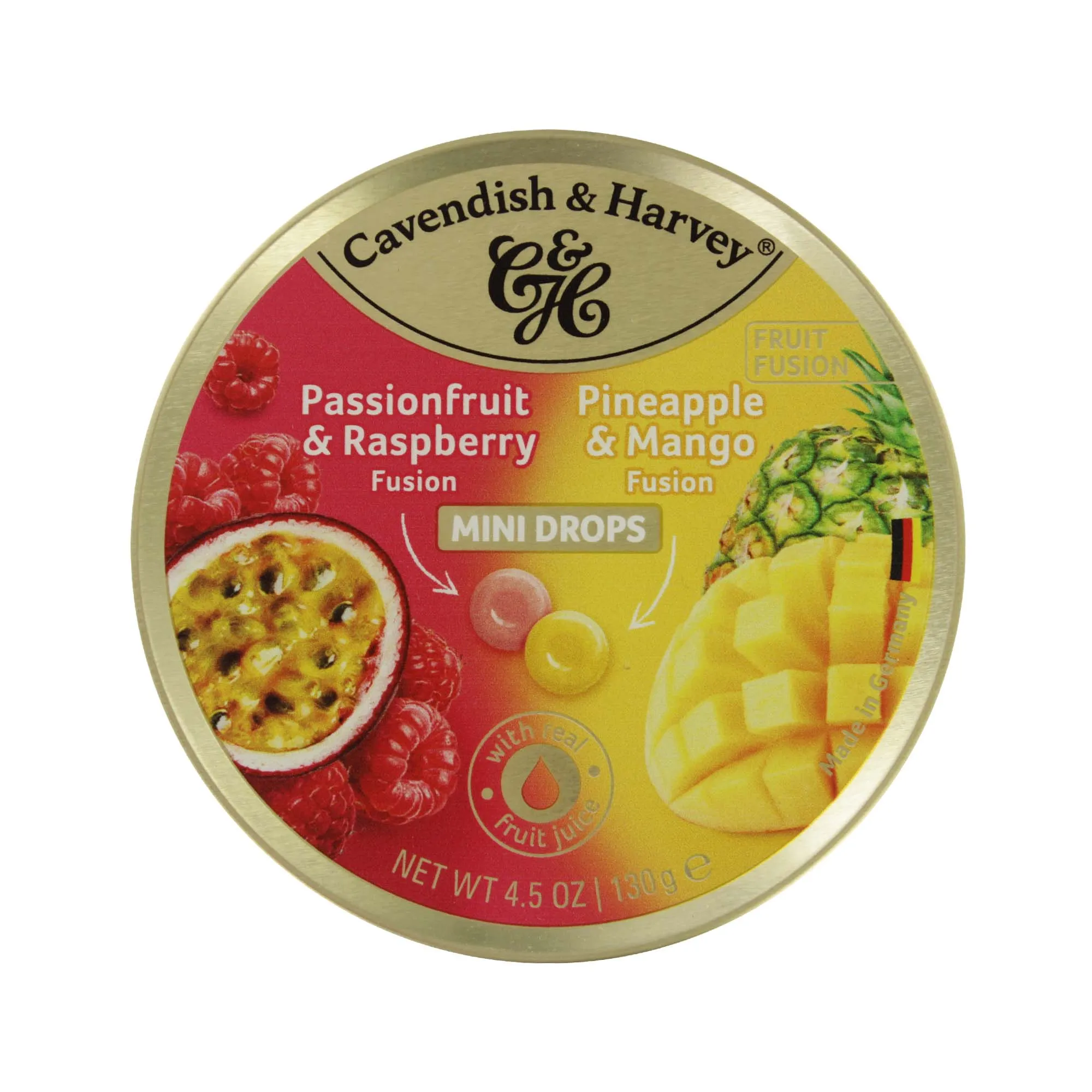 CAVENDISH & HARVEY FRUIT FUSION MINI DROPS PASSIONFRUIT &