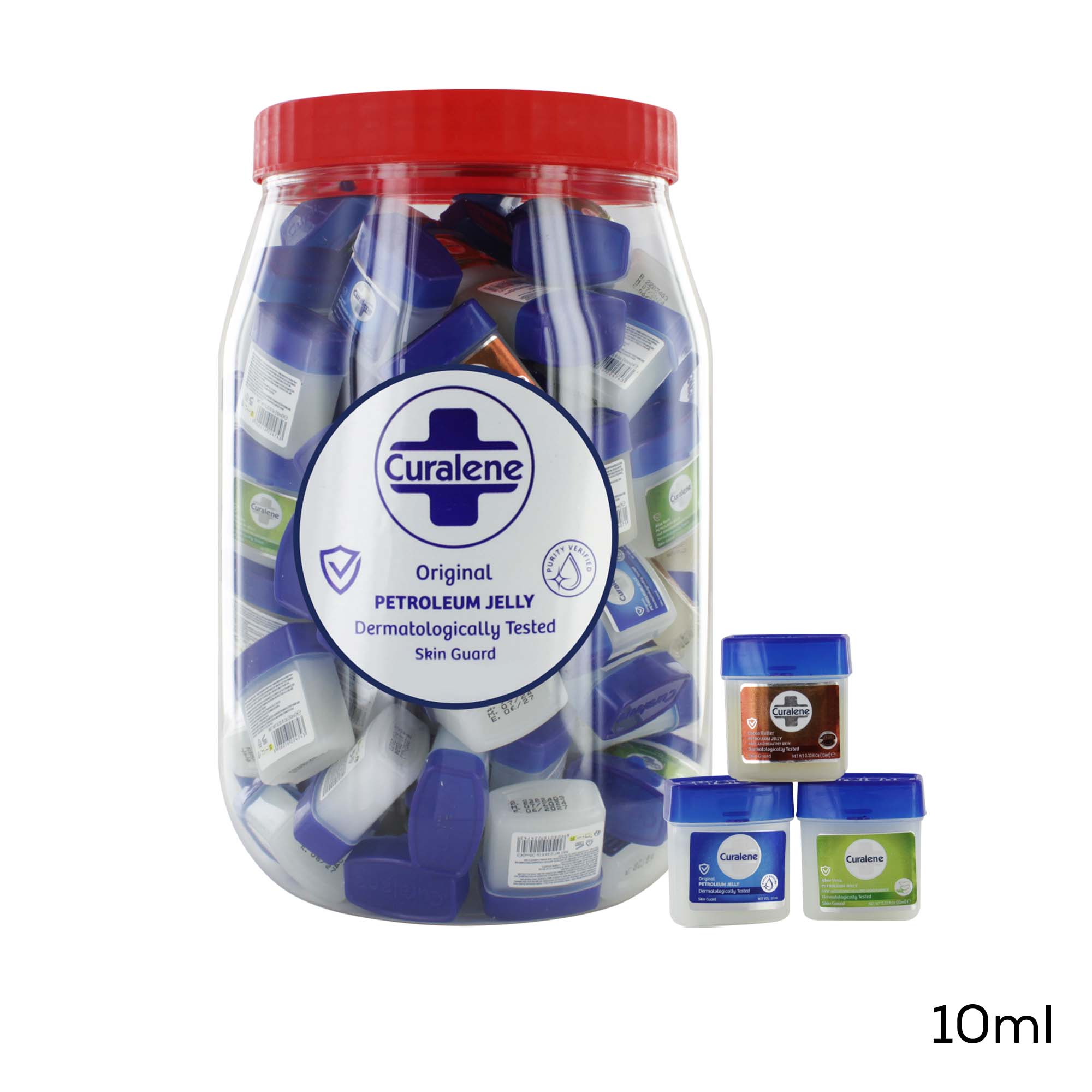 CURALENE10ml PETROLEUM JELLY MINI POT DISP x100 mixed