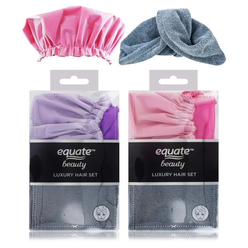 EQUATE S/CAP & HAIR TURBAN SET