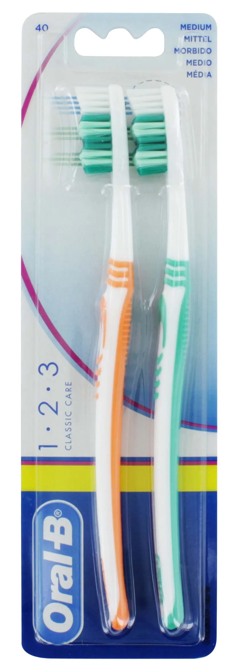 ORAL B CLASSIC 123 CARE TWIN TOOTHBRUSH