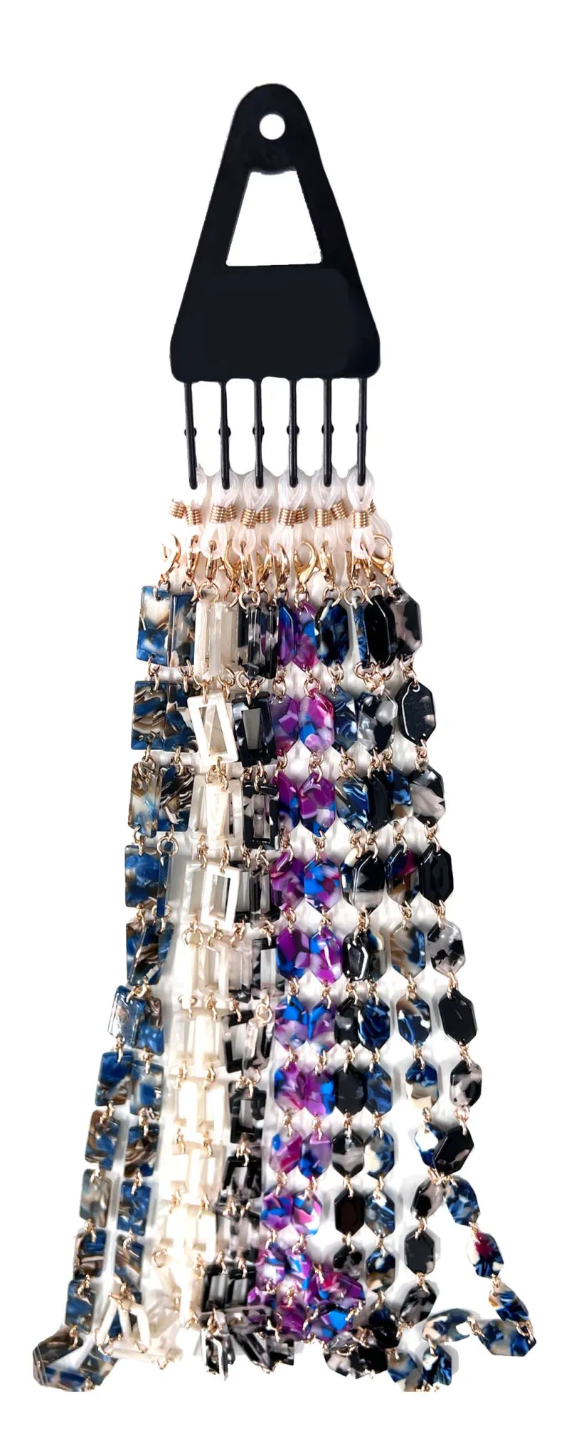 COLOURED BEAD GLASS CHAINS x12