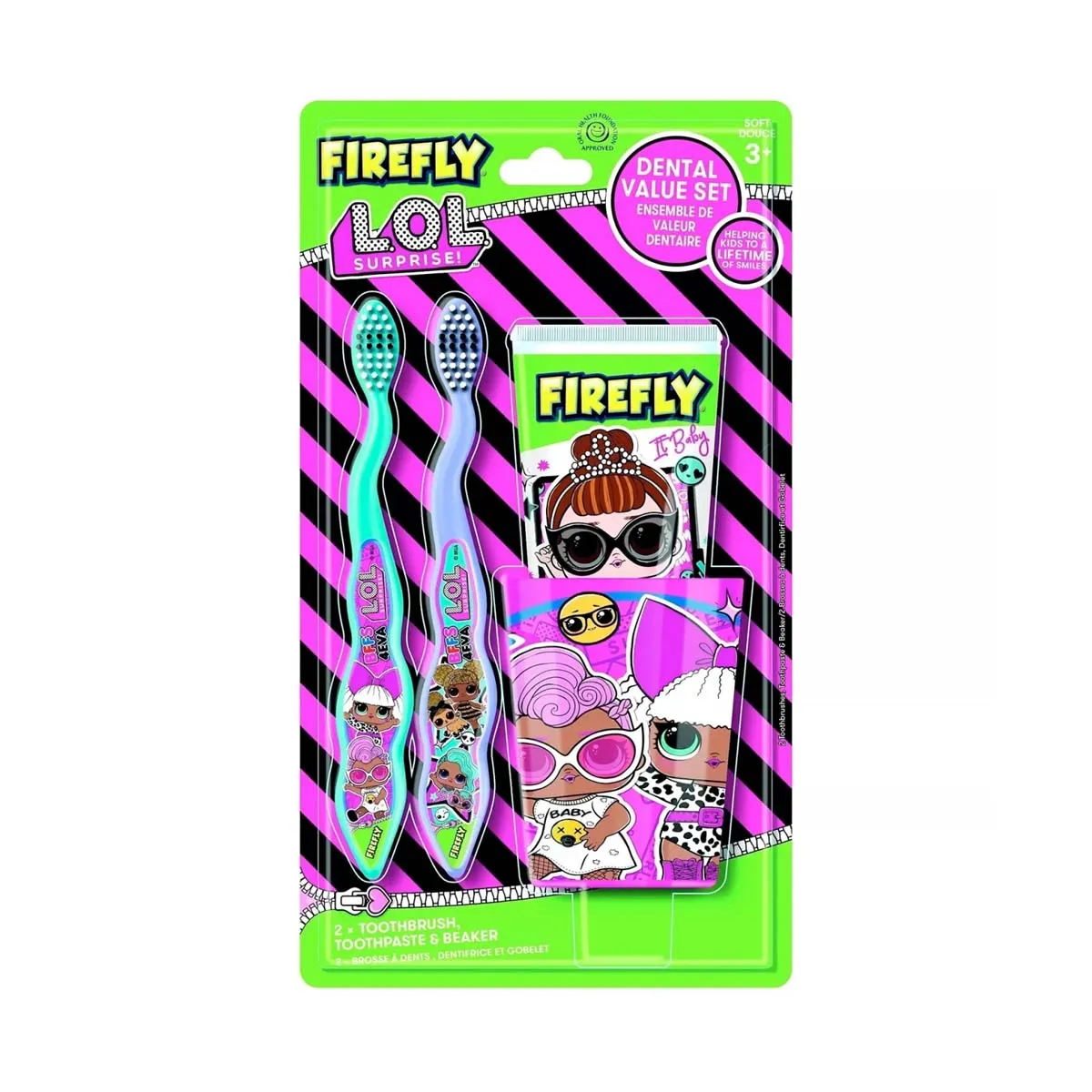 LOL SUPRISE KIDDY TOOTHBRUSH BEAKER & TOOTHPASTE SET