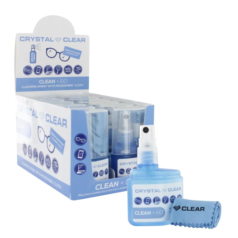 CRYSTAL CLEAR ANTI-FOG CLEANSING KIT x12