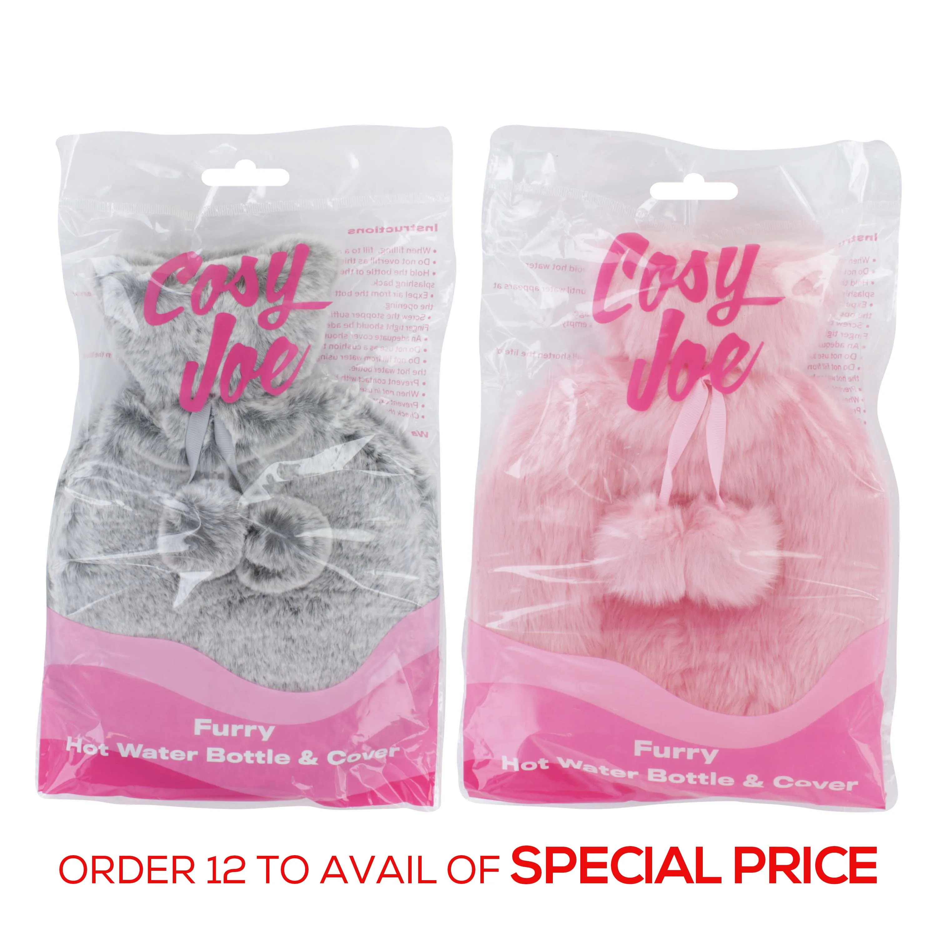 COSY JOE ROUND COVERED HOT WATER BOTTLE 1L***special