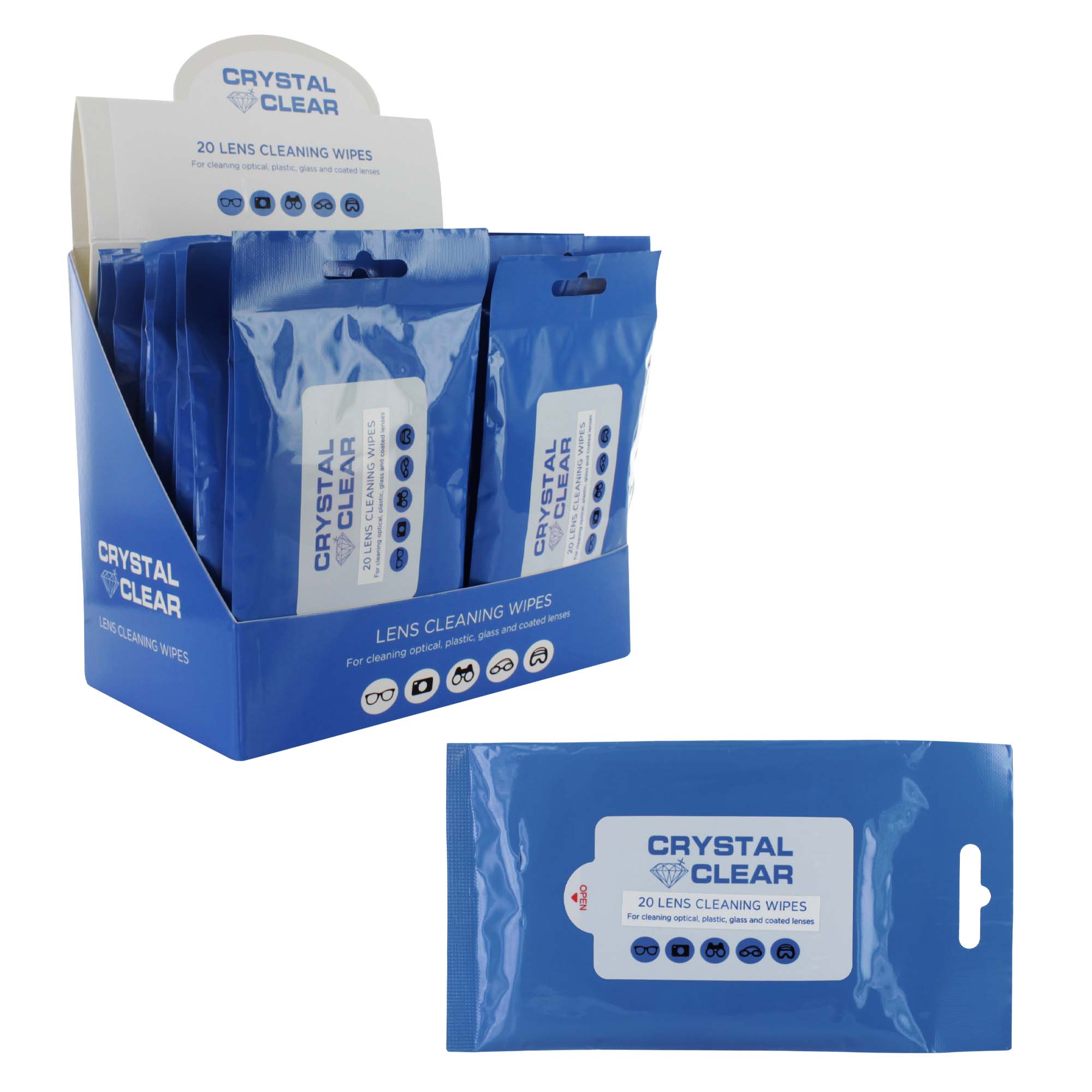CRYSTAL CLEAR  LENS CLEANING WIPES X24