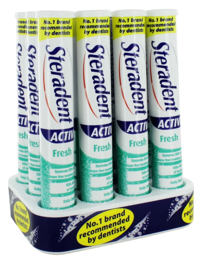 STERADENT 30 DENTURE TABLETS ACTIVE FRESH(green)