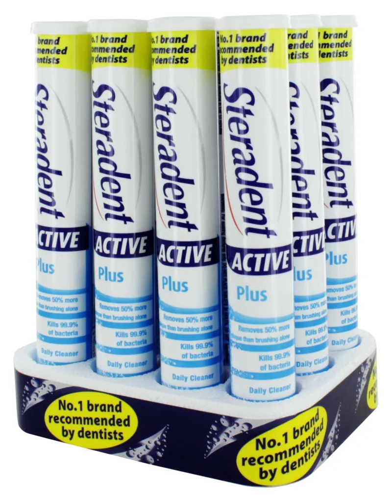 STERADENT 30 DENTURE TABLETS ACTIVE PLUS(blue)