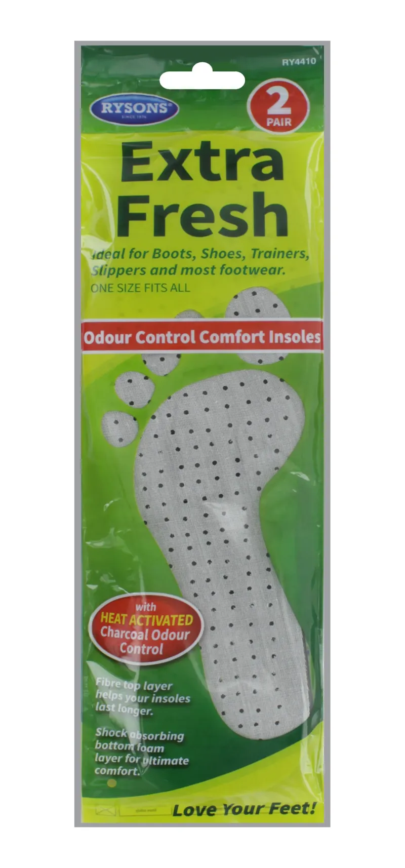 RYSONS 2 PAIR EXTRA FRESH INSOLES