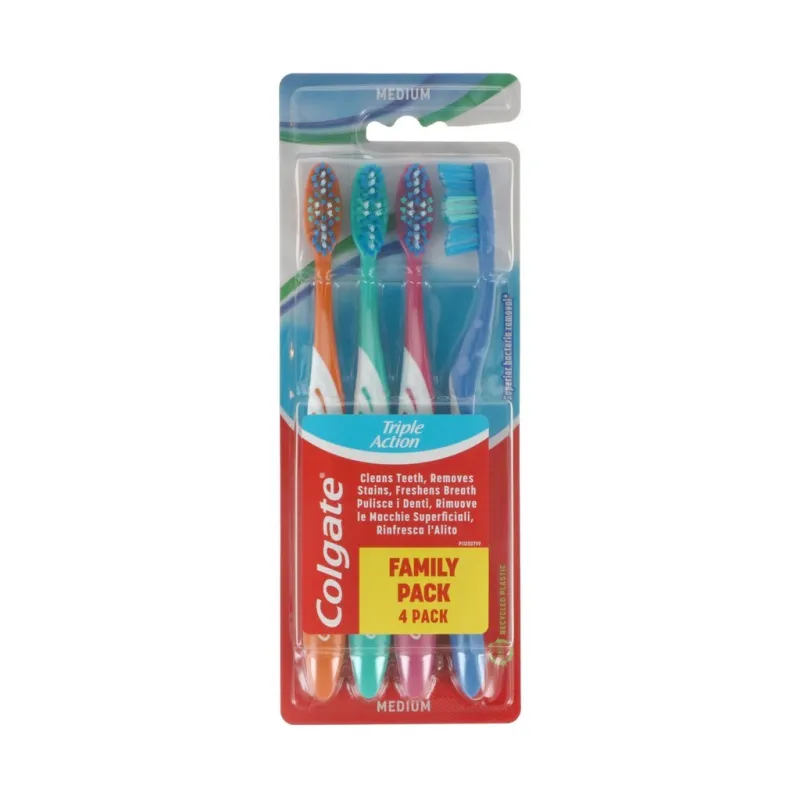 COLGATE TRIPLE ACTION 4 PACK TOOTHBRUSH