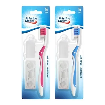 PRISTINE GLEAM TOOTHBRUSH FLOSS PICKS & COVER SET